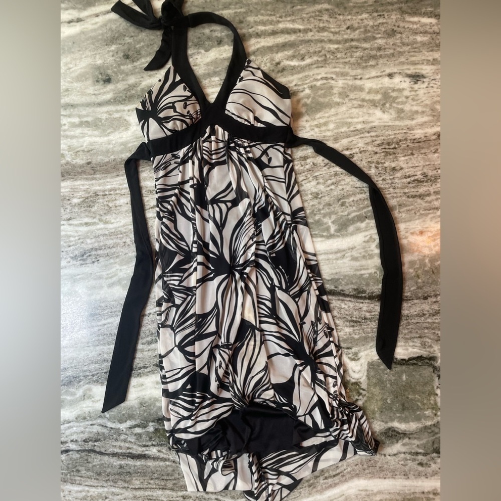 Speechless Black White Halter Maxi Dress Size Small